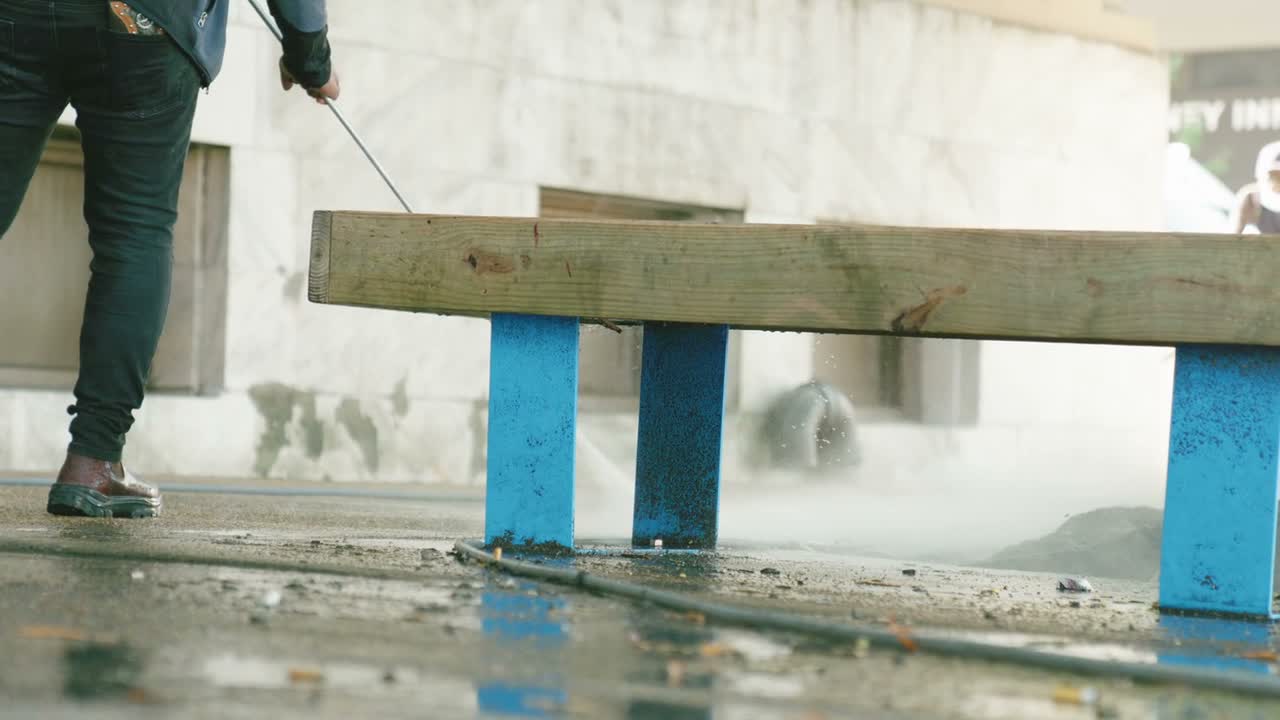 Illustrative stock image of exterior pressure washing